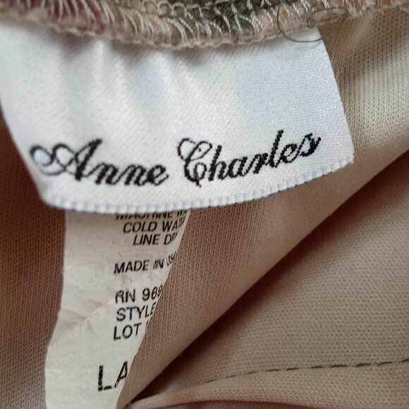 Vintage Anne Charles Maxi Slip Skirt Boho Romantics Size L Made in USA 1980 - Picture 6 of 8